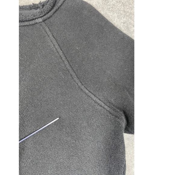 T by Alexander Wang Shirt Womens X-Small Black Mesh Hem Raglan Crewneck Terry - Picture 12 of 13